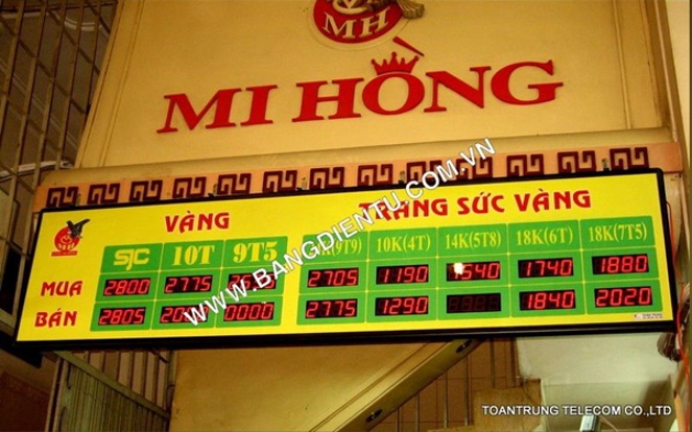 Lắp đặt bảng điện tử giá vàng tại Toàn Trung được nhiều doanh nghiệp chọn
